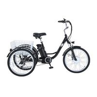 triciclo electrico m300 de 24 bateria de 36 v y 15 ah bicicleta urbana estable de 3 ruedas color negro