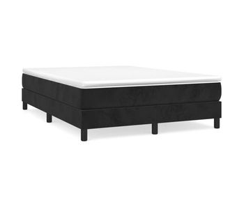 Estructura de cama box spring terciopelo negro 140x190 cm