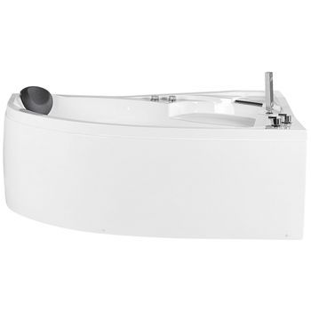Bañera De Hidromasaje Esquinera De Acrílico Blanco Con Luces Led Izquierda Neiva