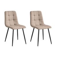pack de comedor raf en color marron claro estilo industrial 2 sillas tapizadas en tela con costuras acolchadas 85x43x48 cm