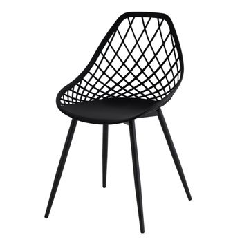 Silla de comedor y cocina de polipropileno negra.
