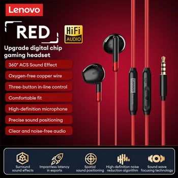 Lenovo Y106 auriculares con cable auriculares intrauditivos con Control en línea 3,5mm USB tipo C reducción de ruido auriculares de música estéreo con micrófono