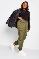 yours pantalones cargo caqui con punos elasticos mujer curvy y tallas grandes yours