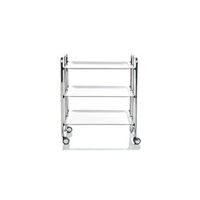 carrito auxiliar plegable bauhaus cromado con ruedas r 3 niveles y 3 posicionesblanco