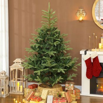 Árbol De Navidad De Plástico Metal Homcom Ø121x180 Cm Verde