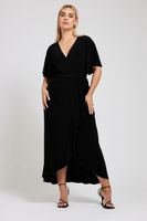 yours london vestido largo negro cruzado  mujer curvy y tallas grandes yours london