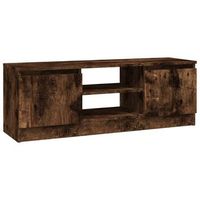 mueble de tv  mueble de salon  mesa de tv con puerta roble ahumado 102x30x36 cm