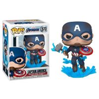 figura coleccionable funko pop capitan america con escudo roto de marvel