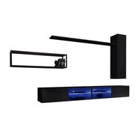 conjunto de muebles de salon estilo industrial switch m4 color negro
