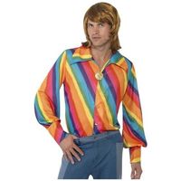 smiffys camisa manga larga 1970s para hombre