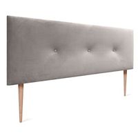 dhome cabecero de terciopelo liso con botones 150x105 con patas camas 150160 - beige