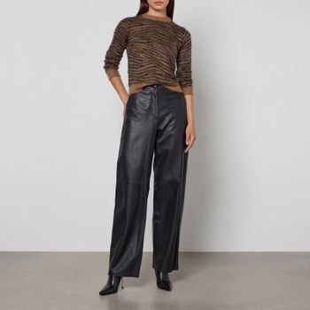 Max Mara Studio Zante Leather Trousers - UK 6