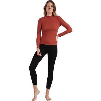 Admas Blusa Camiseta de manga larga con cuello alto Perkins para mujer