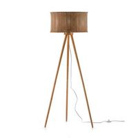 lampara de pie tripode madera y mimbre natural 150 cm e27