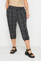 yours curve black cropped stripe print harem joggers mujer curvy y tallas grandes yours
