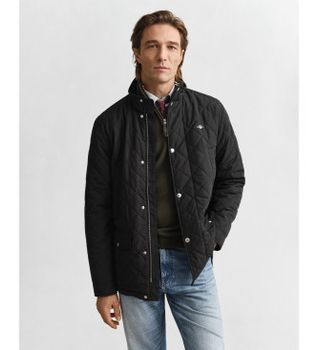 Gant para hombre. 7006497 Chaqueta Quilted Windcheater Mid negro (M), Casual, Clásico, Poliéster