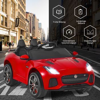 Coche Infantil Eléctrico Con Cuentos, Música, Bocina Y Faros, Vehículo Infantil De 12 V Con Mando A Distancia 2,4 G, Color Rojo