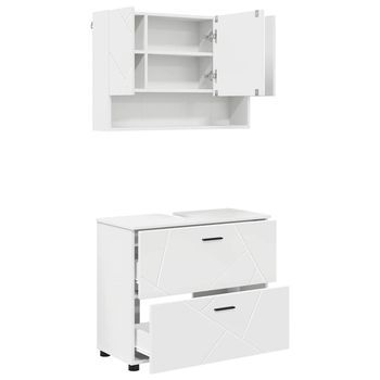 Juego De Muebles De Baño 2 Uds. 76,5 X 35 X 64 Cm Vidaxl