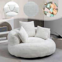 sillon relax - mueble para salon - chenilla - beige 108x108x52cm