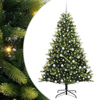 Árbol De Navidad Artificial Plegable 300 Leds Verde 180 Cm
