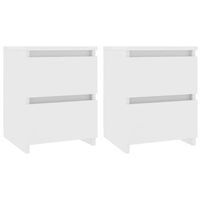 pack 2 uds mesitas de noche  mesa auxiliar  mesilla madera contrachapada blanco 30x30x40 cm