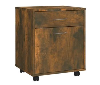 Vidaxl armario ruedas madera contrachapada roble ahumado 45x38x54 cm