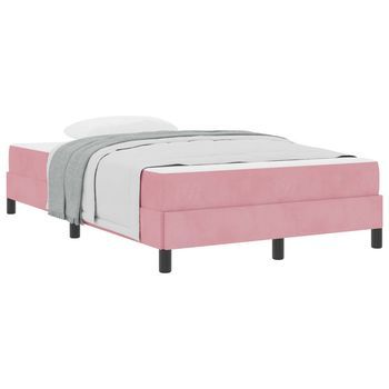 Cama Tipo Box Spring Con Colchón Rosa 120 X 220 Cm Tela Vidaxl
