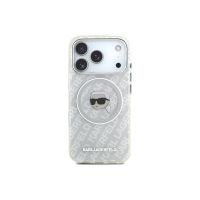 karl lagerfeld funda para iphone 17 pro  carcasa iml con magsafe gris con logo kc brillante diseno elegante y ajuste preciso