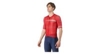 maillot de manga corta a c para hombre rojo negro