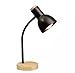 BEL AIR HOME | Lámpara flexo de escritorio ARGOS | 40 cm, negro, madera natural y metal | Cuello flexible, base antideslizante, cable con interruptor | Iluminación eficiente y elegante