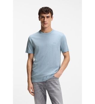 BOSS para hombre. 50508243 Camiseta Tegood azul (L), Casual, Algodón, Manga corta