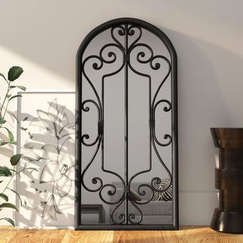 Espejo，espejo De Baño，espejuelo Hierro Negro Para Uso Interior 100x45 Cm Cfw510848