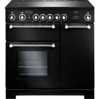 rangemaster kitchener 90 electric ceramic range cooker - black black