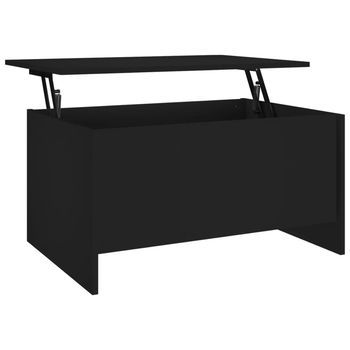Mesa De Centro Madera De Ingeniería Negra 80x55,5x41,5 Cm Vidaxl