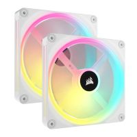 corsair icue link qx140 rgb 2x kit de expansion de ventilador pwm 140mm blanco