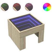 mesa de cafe - mesa de centro con infinity led roble sonoma 40x40x30 cm