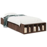 estructura de cama madera de ingenieria marron roble 90x190 cm vidaxl