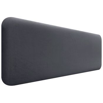 Dhome Cabecero Tapizado En Terciopelo Liso Redondeado Para Pared Acústicos Cabeceros Absorbentes Cabezal Cama Dormitorio (gris Ceniza, 145cm)