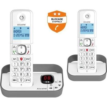 Alcatel F860 Voice DUO Teléfono DECT Inalámbrico Pack 2 Terminales Contestador