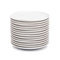 12 platos de postre de melamina blanco de 20 cm