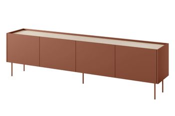 Mueble tv 4 puertas 1 cajón con pie metálico 220x60 cm