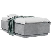 cama individual  cama para adultos  estructura de cama madera de ingenieria gris hormigon 75x190 cm