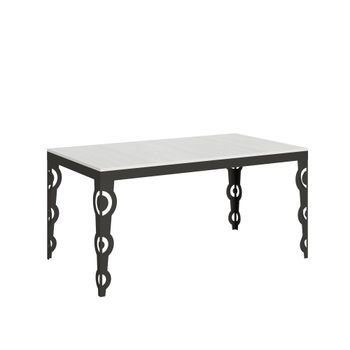 Mesa Extensible 90x160/264 Cm Karamay Evolution Fresno Blanco Estructura Antracita