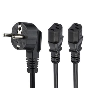 StarTech Cable de Alimentación Schuko CEE7 a 2xC13 2m