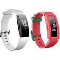 fitbit inspire hr fitness tracker  ace 2 kids fitness tracker bundle - white  watermelon white