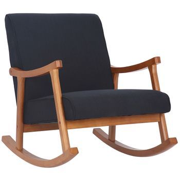 Sillón Mecedora Morelia Tela Negro 92x67x82 Cm Clp