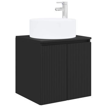 Vanidad De Lavabo Montada En La Pared Negro Vidaxl