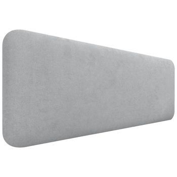 Dhome Cabecero Tapizado Liso Redondeado Tela Para Pared Acústicos Cabeceros Absorbentes Cabezal Cama Dormitorio (gris Claro, 140cm)