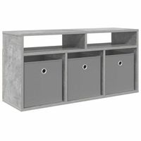 mueble bajo con cajon gris concreto 87 x 275 x 43 cm vidaxl