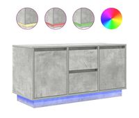 mueble tv - mesa de tv con luces led gris hormigon 100x41x50 cm